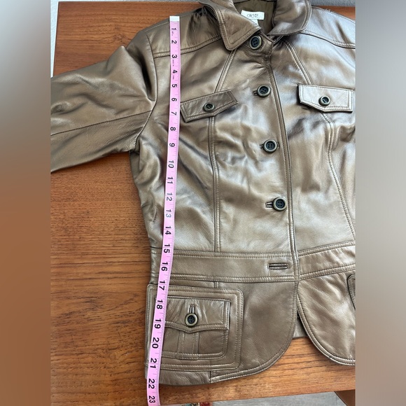Vintage Cache Metallic Bronze Leather Jacket size 8 Y2K 90s - Picture 12 of 12